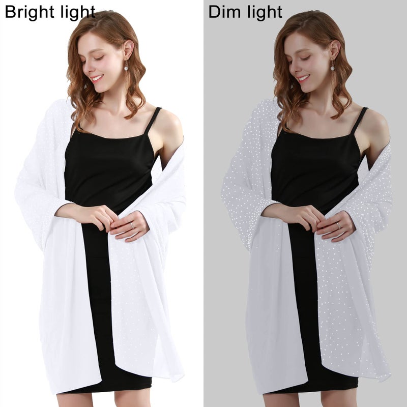BANETTETA White Shawls and Wraps for Evening Dresses Shawl Wraps for Women (White) - Image 4